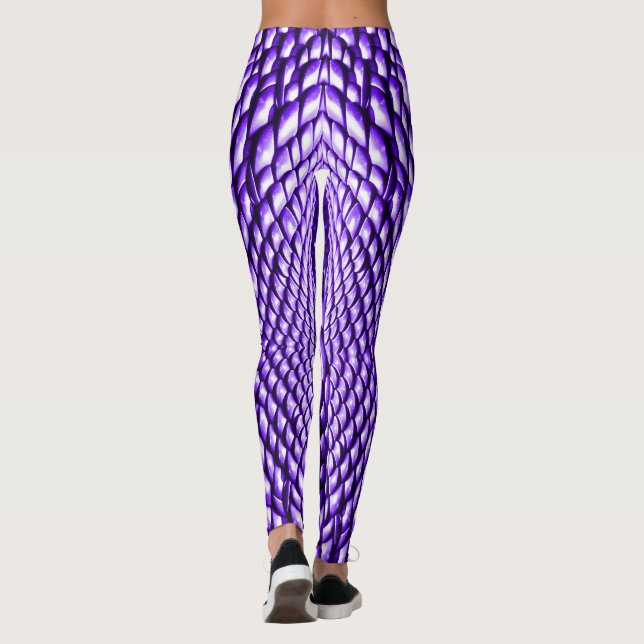 Schlangenoptik Schlangenhaut Violett Leggings (Baksida)