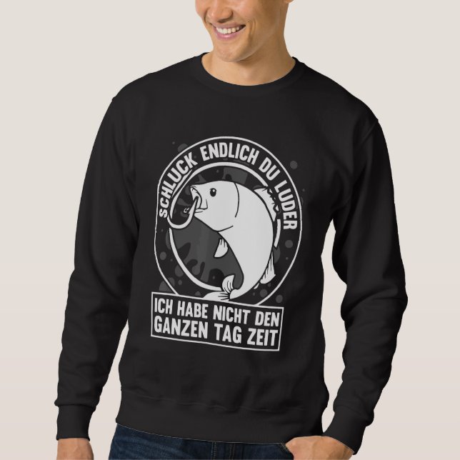 Schlck Du Luder Angler Fishing Krok Fishing Lång Ärmad Tröja (Framsida)