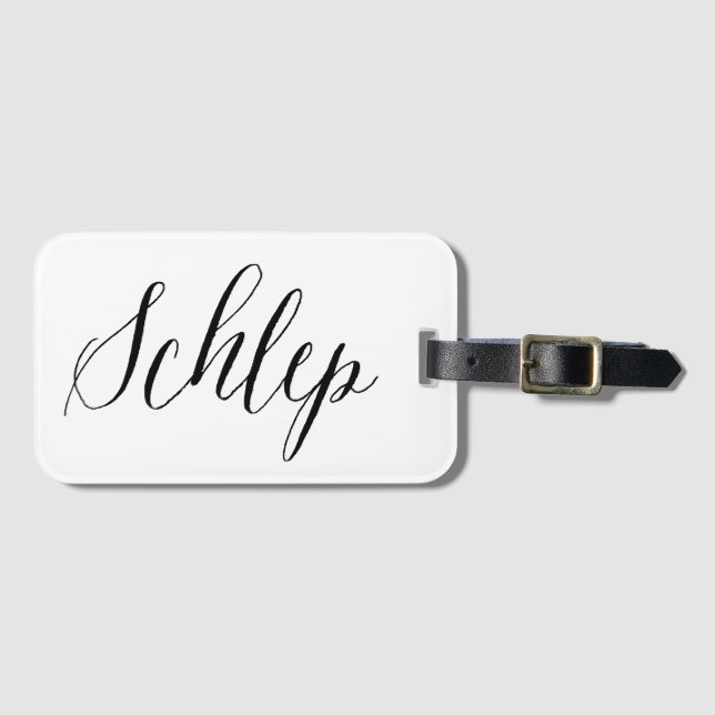 Schlep Yiddisk Luggage Tag Bagagebricka (Framsida horisontal)