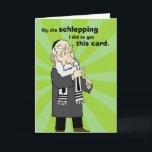 Schlepping Hanukkah-kort Helgkort<br><div class="desc">Skicka dina vänner och din familj Hanukkah hälsning med Rabbi Mohms kloka muskler.</div>