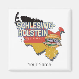 Schleswig-Holstein Tyskland delstat Karta Magnet