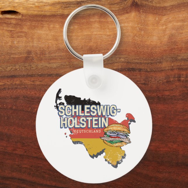 Schleswig-Holstein Tyskland delstat Karta Nyckelring (Framsida)