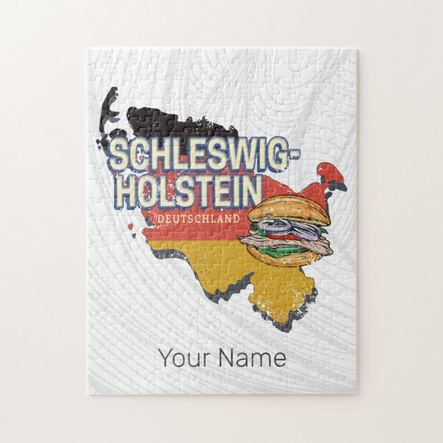 Schleswig-Holstein Tyskland delstat Karta Pussel (Vertikal)