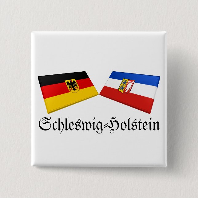 Schleswig-Holstein Tysklandflagga belägger med Knapp (Framsida)