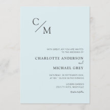 Schlicht elegante Monogramm einladung
