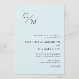 Schlicht elegante Monogramm einladung Inbjudningar