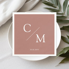Schlicht elegante Monogramm Serviette Pappersservett
