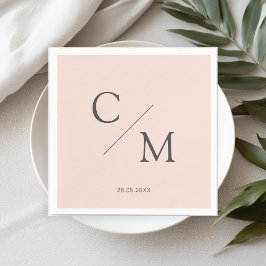 Schlicht elegante Monogramm Serviette Pappersservett