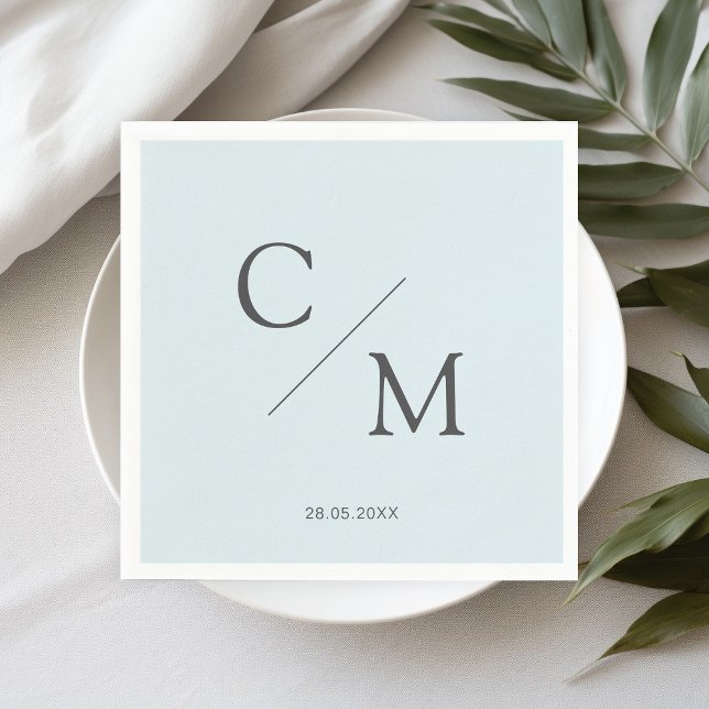 Schlicht elegante Monogramm Serviette Pappersservett (Skapare uppladdad)