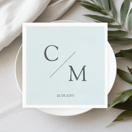 Schlicht elegante Monogramm Serviette Pappersservett