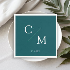 Schlicht elegante Monogramm Serviette Pappersservett