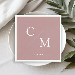 Schlicht elegante Monogramm Serviette Pappersservett