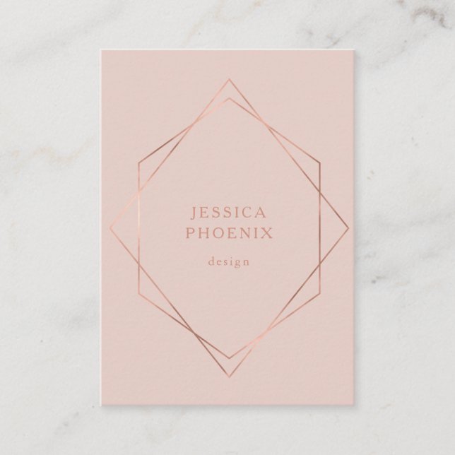 Schlicht, modern, Geometrik Rosegold, Beige Visitkort (Framsida)