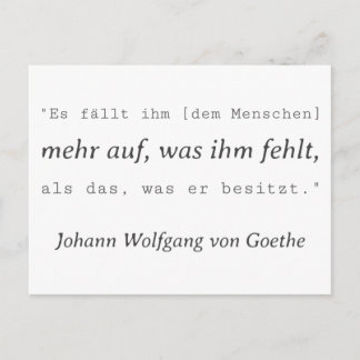 Schlichte Goethe Zitat Was ihm fehlt Vykort