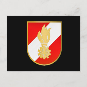 Schlichte Postkarte mit Feuerwehr Wappen Österreic Vykort