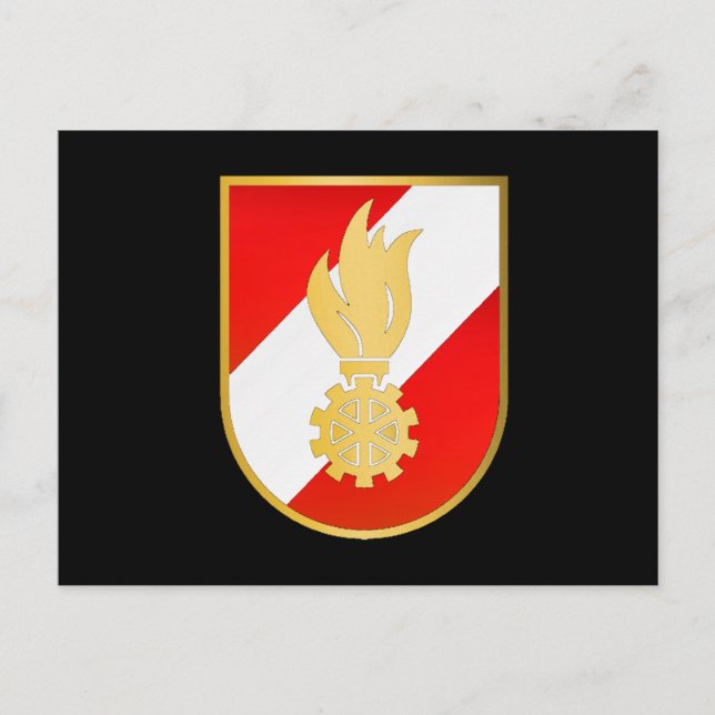 Schlichte Postkarte mit Feuerwehr Wappen Österreic Vykort (Framsida)