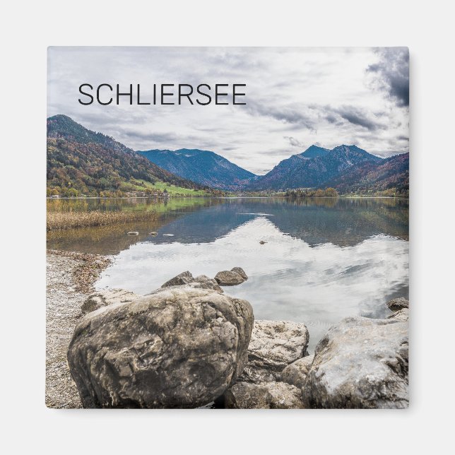 Schliersee Bavaria Sjö Tysklandast Panorama Souven Magnet (Framsidan)