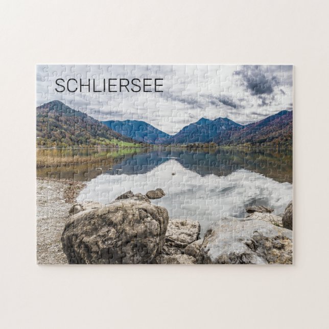 Schliersee Bavaria Sjö Tysklandast Panorama Souven Pussel (Horisontell)