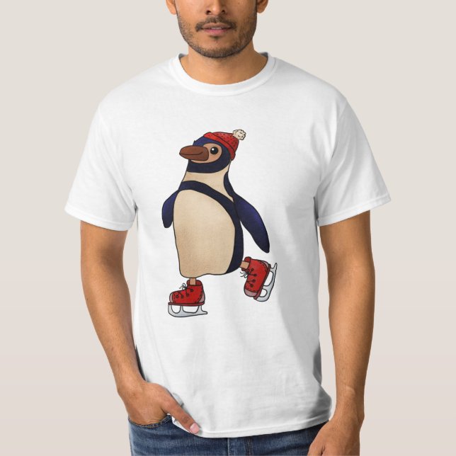 Schlittschuhpinguin T Shirt (Framsida)