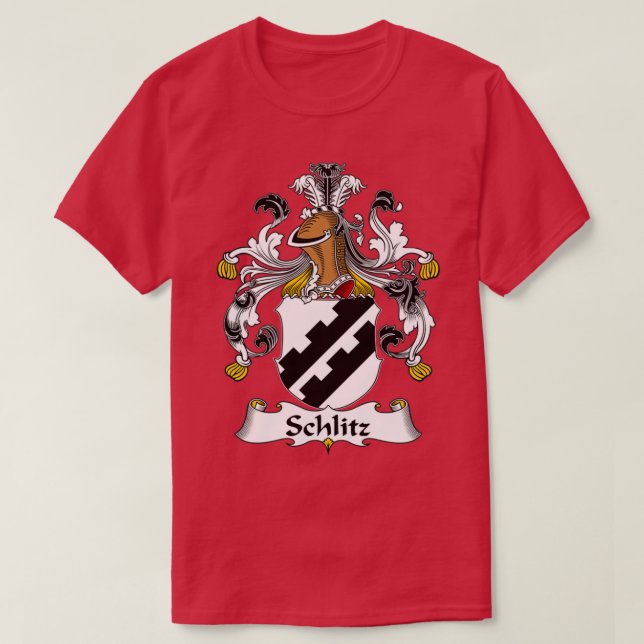 Schlitz Jackar om Arm Family Crest T Shirt (Design framsida)