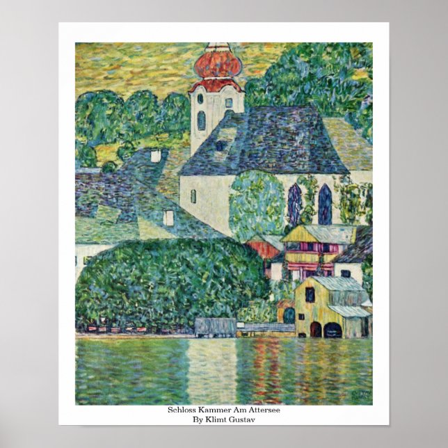 Schloss Kammer am Attersee by Klimt Gustav Poster (Framsidan)