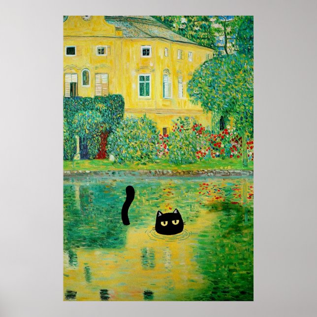 Schloss Kammer om Attersee Cat Poster (Framsidan)