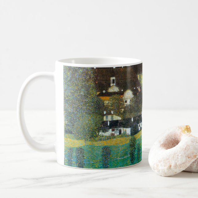 Schloss Kammer om Attersee II av Gustav Klimt Kaffemugg (Med munk)