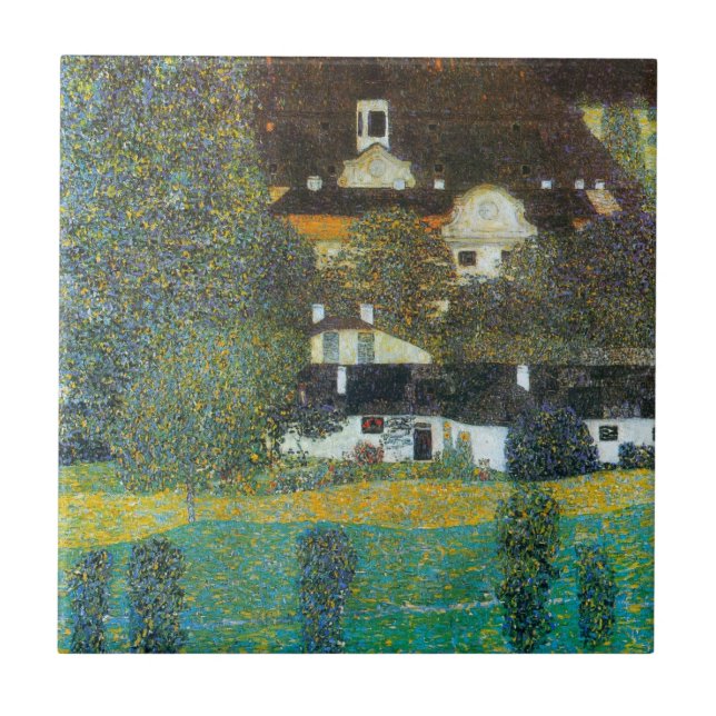 Schloss Kammer om Attersee II av Gustav Klimt Kakelplatta (Framsidan)