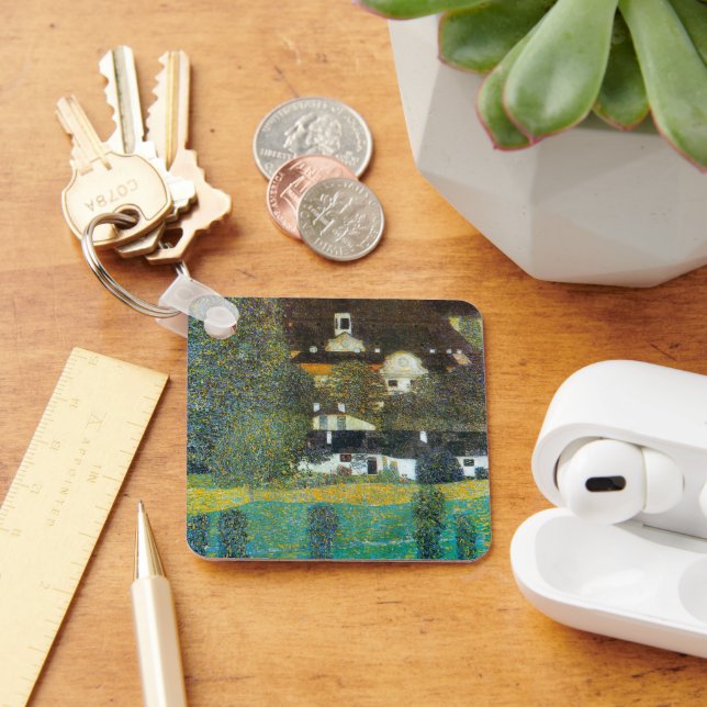 Schloss Kammer om Attersee II av Gustav Klimt Nyckelring (Skrivbord)