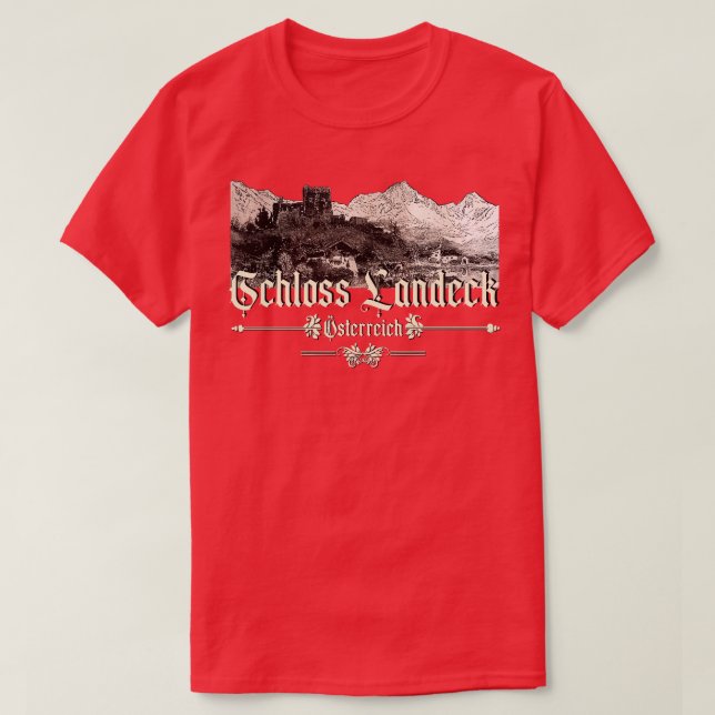 Schloss Landeck Austria Tirol T Shirt (Design framsida)