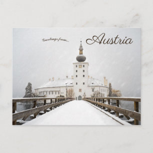 Schloss Ort in Winter Gmunden Austria Vykort