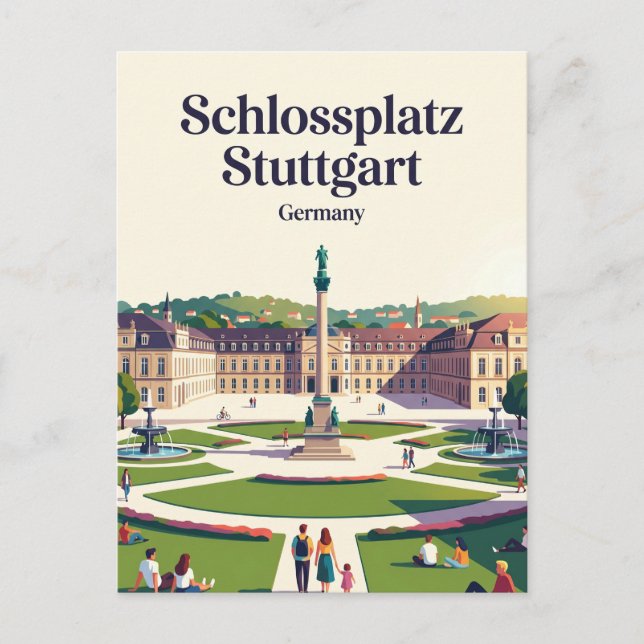 Schlossplatz Stuttgart Tyskland Vykort (Framsida)