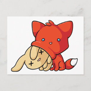 SCHLUP Fox Eating Rabbit Vykort