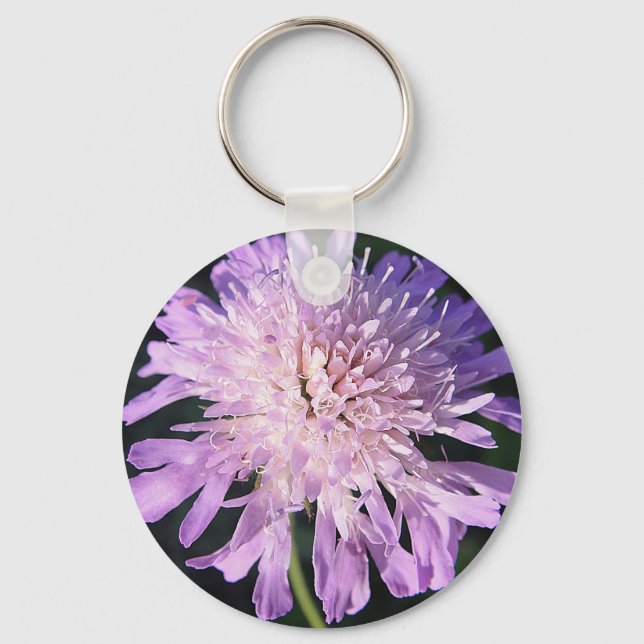Schlüsselanhänger lila Scabiosablüte Nyckelring (Framsida)