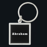 Schlüsselanhänger mit Namen Abraham Fyrkantig Silverfärgad Nyckelring<br><div class="desc">Schlüsselanhänger mit Namen Abraham</div>