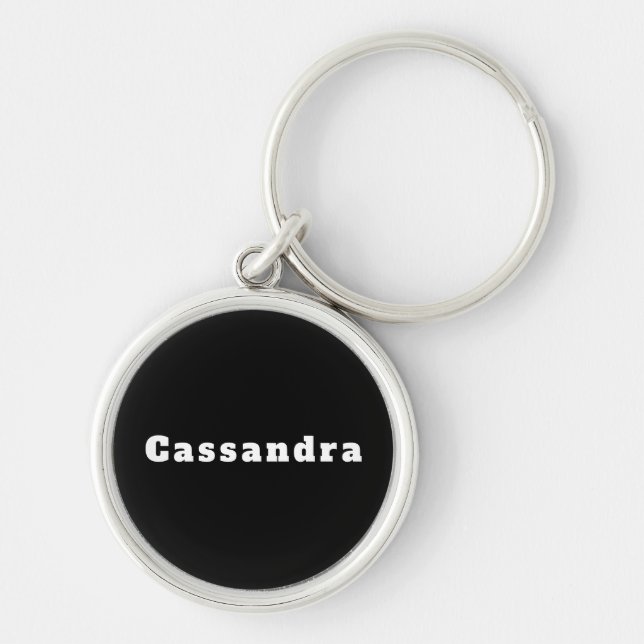 Schlüsselanhänger mit Namen Cassandra Rund Silverfärgad Nyckelring (Framsidan)
