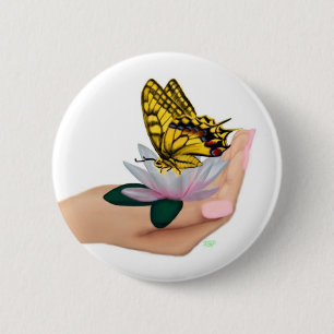 Schmetterling i Hand Knapp