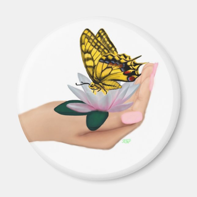 Schmetterling i Hand Magnet (Framsidan)