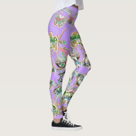 Schmetterling Ornamente Flieder Strahlen Leggings