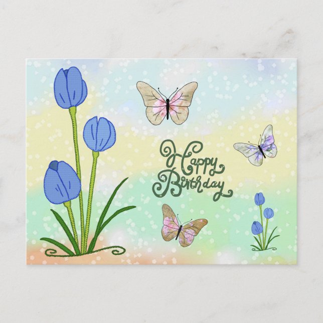 Schmetterlinge Vintag Postkarte Vykort (Framsida)