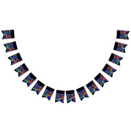 Schmetterlings wimpl in Neonfarben Vimplar