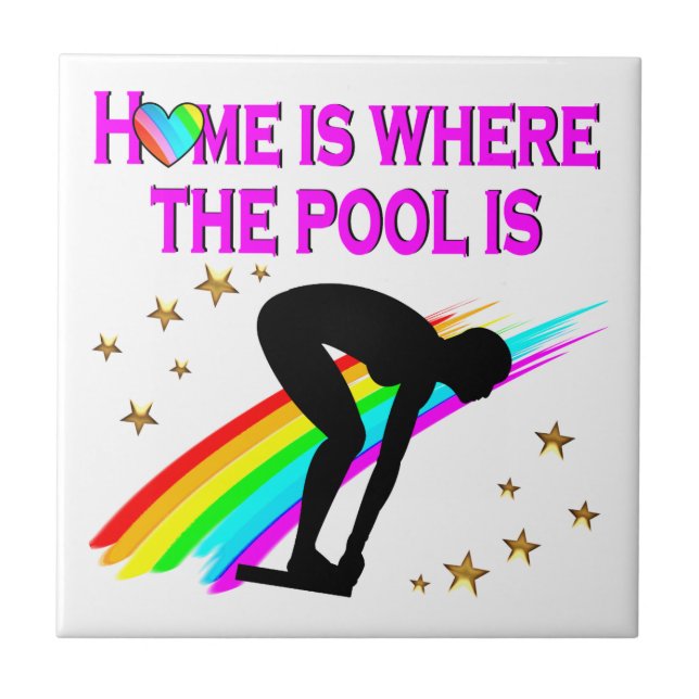 SCHMIDEN ÄR ALLTID REDOT FÖR BASSÄNG KAKELPLATTA (Framsidan)