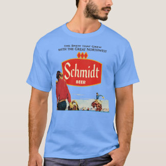 Schmidt Beer Retro Defunct Cowboy Nature Scene T Shirt