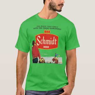 Schmidt Beer Retro Defunct Cowboy Nature Scene T Shirt