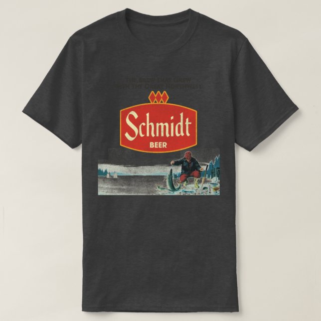 Schmidt Beer Retro Defunct Ice Fishing Natature Sc T Shirt (Design framsida)