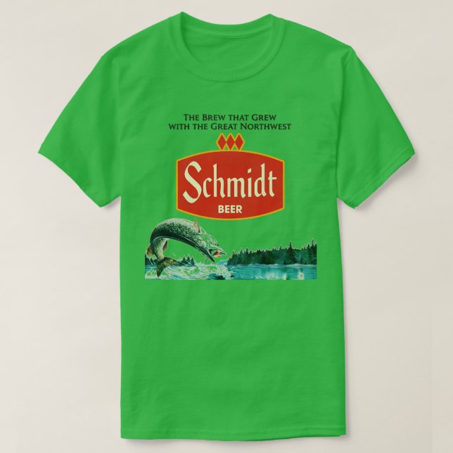 Schmidt Beer Retro Defunect Fishing Nature Scene T Shirt (Design framsida)