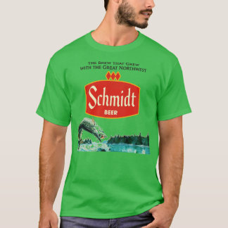 Schmidt Beer Retro Defunect Fishing Nature Scene T Shirt