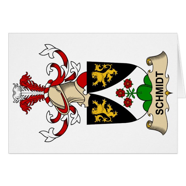 Schmidt familjvapensköld hälsningskort (Framsidan Horizontal)