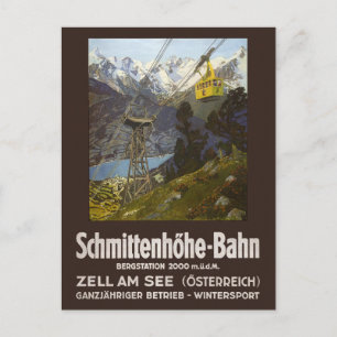 Schmittenhoehe-Bahn Austria Vintage affisch 1930 Vykort
