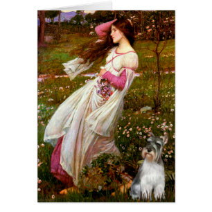 Schnauzer 11N - Vinblommor Hälsningskort